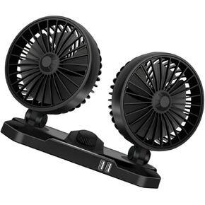 Usb Car Air Fan Adjustable Rotating Vehicle Cooling Fan for Cars Suvs Trucks Low Power Consumption Multi-functional Use for Rear Seat Comfort