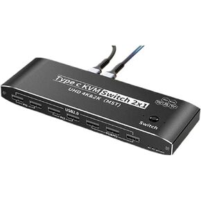 4K USB C KVM Dual Display Switch تمديد 2 شاشة مختلفة 2 PCS مشاركة لوحة مفاتيح الماوس لـ M*AC MINI MACB*OOK