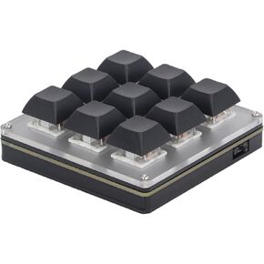 Gugxiom Mini 9 Key Macro Keyboard, One Handed Mechanical Gaming Keyboard, Triple Mode USB C 2.4G BT 5.1 Programmable Keypad