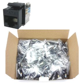 Cat5e RJ45 Modular Keystone Jack, 110 Style, Black - Box 100 …