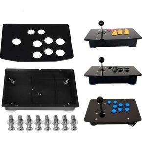 NC Replacement Black Acrylic Panel and Case DIY Set Kits PC Rocker Joystick DIY Cabinet for Arcade Game
