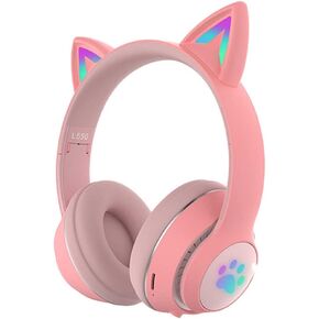 Colorful Led Gaming Headset Wireless Headphones with Microphone Over-Ear Foldable 3.5Mm Detachable HiFi Sound Earphones Gamers Pc -