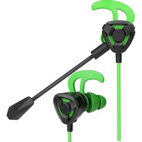Gaming in-Ear Headset in-Line Controls Lightweight Wired Gaming Earbuds for Laptop Games - G6 Black Red/G9 Black Green