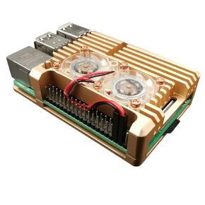 Pi4 Case Dual Fan 2 | 4/3 Aluminum Case with Dual Cooling Fan Metal Shell Black Enclosure for Rpi 4B/3B/3B+