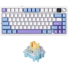 EPOMAKER X Aula F75 MAX Wireless Mechanical Keyboard Reaper Switch+35 Pieces Sea Salt Silent Mechanical Keyboard Switches Set
