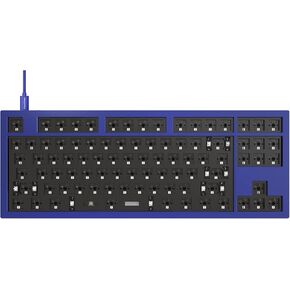 Keychron Q3 TKL Layout Hot-Swappable Wired Custom Mechanical Keyboard Full Aluminum, QMK/VIA Programmable Macro, Double-Gasket DIY Kit Compatible with Mac Windows Linux(Blue)-Barebone Version