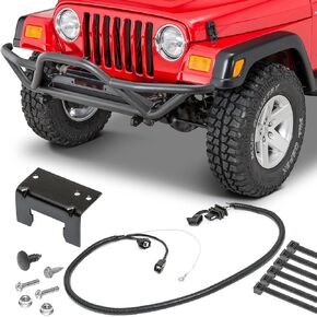 قوس Quadratec & Play Tow Tow Hitch Harness - يناسب Jeep Wrangler TJ ، LJ 2005-2006 - لا مطلوب قطع أو الربط - متوافق مع مصنع ووجود عقبات ما بعد البيع