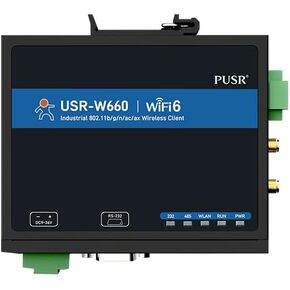 Dual Band Serial to WiFi6 Converter with MQTT SSL Quacomm WiFi Roaming Gigabit Port RS232 RS485 to WiFi6/Ethernet USR-W660