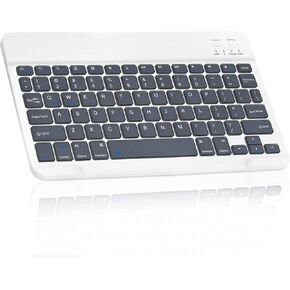 Ultra-Slim Bluetooth Rechargeable Keyboard for Amazon Fire 7 (2017) and All Bluetooth Enabled iPads, iPhones, Android Tablets, Smartphones, Windows pc - Violet Purple