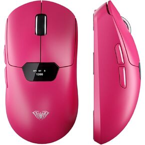 Aula SC390 Gaming Mouse Wireless Bluetooth Smart Screen Display Mouse DPI Tri-Ode Mouse لجهاز الكمبيوتر المحمول على سطح المكتب (Pink)