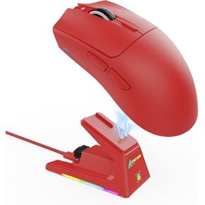 ATTACK SHARK X1 Ultralight Wireless Gaming Mouse with Magnetic RGB Charging Dock,Anti Slip Grip Tape,PixArt PAW3395 Pro Sensor,40000DPI,BT/2.4Ghz/Wired,Optical Micro Switch for PC Mac Gamer(Black)