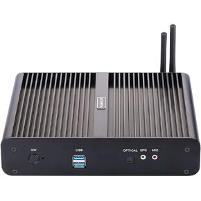 HUNSN Fanless Mini PC, Desktop Computer, HTPC, Kodi Box, I7 4500U 4510U 4650U, Windows 11 / Linux Ubuntu, BM02, Raid, 2 x HDMI, 2 x LAN, 4 x USB3.0, 4 x USB2.0, Optical, 16G RAM 256G SSD