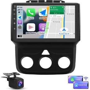 AWESAFE Android Car Radio for Dodge RAM 1500 2500 3500 2013 2014 2015 2016 2017 2018, 9" Ram 1500 Radio Replacement with 5G WiFi CarPlay Android Auto - 2+32GB (Only fit Manual AC)