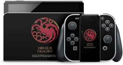 Skinit Decal Gaming Skin Compatible with Nintendo Switch OLED (2021) - Officially Licensed HBO House of The Dragon Red Tararyen Sigil Design in Saudi Arabia