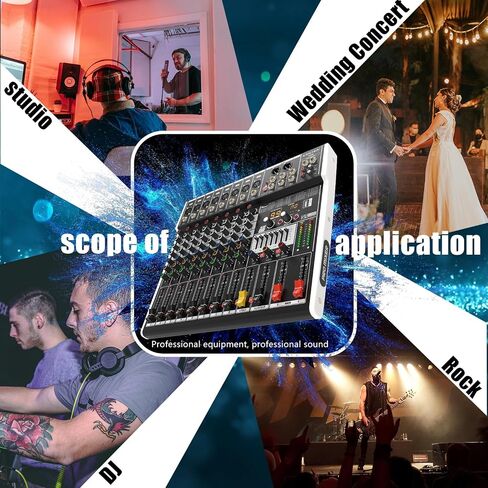 Professional Audio Mixer,4-channel audio interface mixer,99 bit DSP Reverb Sound,4 ohm 2 * 250 Watt Output +48V Bluetooth power amplifier studio,Audio Mixer,Concert party, Karaoke Studio（EX4) in Saudi Arabia