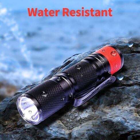 KunHe 2 Pack Red Light Flashlight Single Mode 3W Red Mini Aluminum Waterproof Red Pocket Flashlight with Clip for Obeservation Turtle Safe Hunting Night Detector Gift in Saudi Arabia