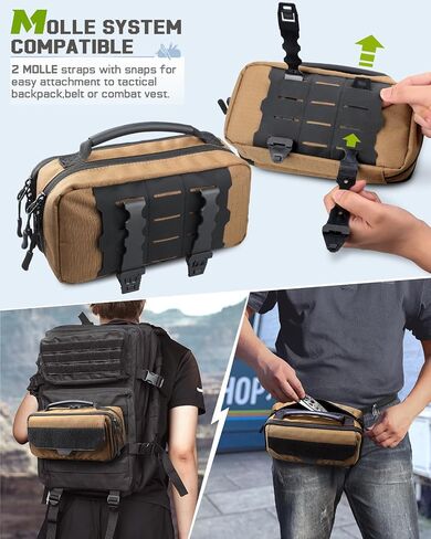 Large Capacity Pencil Case Pouch with Zipper, Molle Tactical Pencil Bag Carry Handle, Pen Pouch for Men in Kuwait