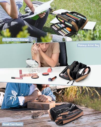 Large Capacity Pencil Case Pouch with Zipper, Molle Tactical Pencil Bag Carry Handle, Pen Pouch for Men in Kuwait