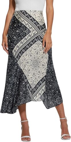 GUESS Women's Katrina Asymmetric Skirt, Sashiko Square Bandana in Kuwait