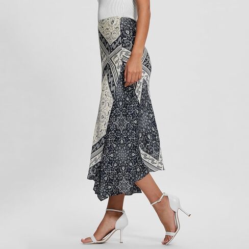 GUESS Women's Katrina Asymmetric Skirt, Sashiko Square Bandana in Kuwait