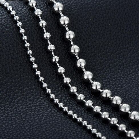 Dacc & Aya Solid Silver Bead Ball Strand Chain Bracelet for Men Boys, 4MM, 6MM, 8MM, Military Ball Bead Chain Bracelet for Women with Lobster Clasp, Oxidized or Shiny, Unisex Silver Chain, 7-9 Inch in Kuwait