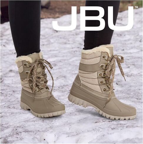 JBU Womens Casey Waterproof Winter Casual Boots Ankle Low Heel 1-2" - Brown in Saudi Arabia