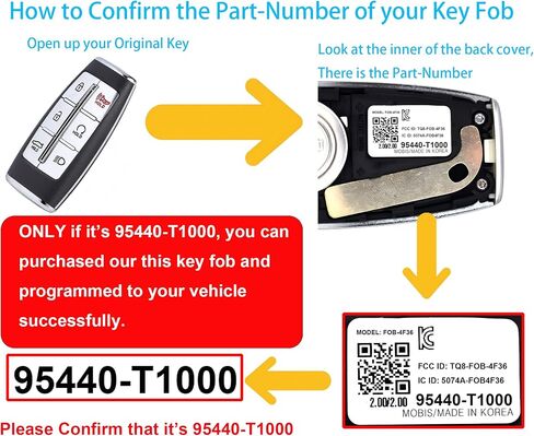 Smart Key for Hyundai Genesis G80 2021, Alliskeys 8-Buttons Proximity Key Fob Replacement for Hyundai Genesis G80 2021 TQ8-FOB-4F35 95440-T1200 in Saudi Arabia