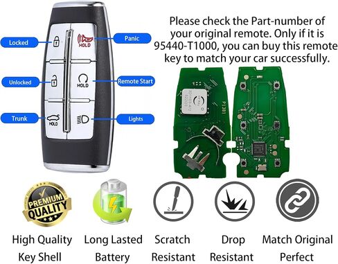 Smart Key for Hyundai Genesis G80 2021, Alliskeys 8-Buttons Proximity Key Fob Replacement for Hyundai Genesis G80 2021 TQ8-FOB-4F35 95440-T1200 in Saudi Arabia