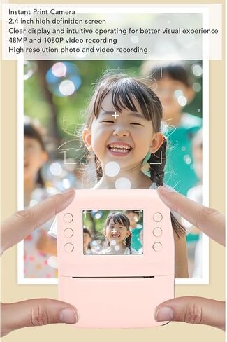 CUIFATI HD Screen 48MP Instant Print Camera with 2.4 Inch HD Screen, 1080P Auto Focus MP3 Playback, for Travel Print Camera Toy, Long Battery Life (32GB Memory Card Included) in Saudi Arabia