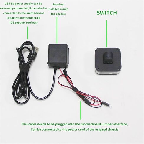 Desktop Computer Wireless Remote Control Switch PC External DIY Wireless Power on USB Port(Set A) in Kuwait