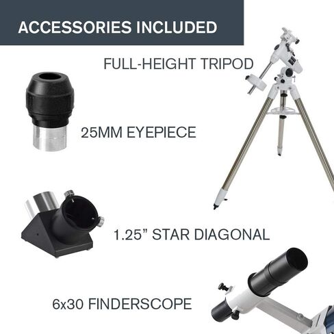 Celestron-Omni XLT 102 Refractor Telescope-انكسار مصقول يدويًا مع الطلاءات الضوئية XLT-جبل EQ الألماني اليدوي مع دائر وضع والتحكم البطيء في الحركة-يشمل الملحقات in Saudi Arabia