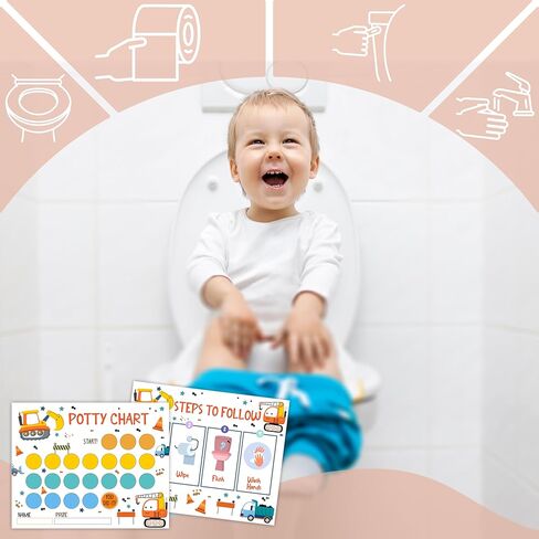 Dinosaur Potty Training Sticker Chart, 10 Potty Charts with 216 Round Stickers & 1 Instruction Sheet, Potty Reward Sticker Chart for Toddlers Boys - A21 in Kuwait