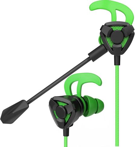 Gaming in-Ear Headset in-Line Controls Lightweight Wired Gaming Earbuds for Laptop Games - G9 Black Green/G9 Black (G9 Black Green) in Kuwait