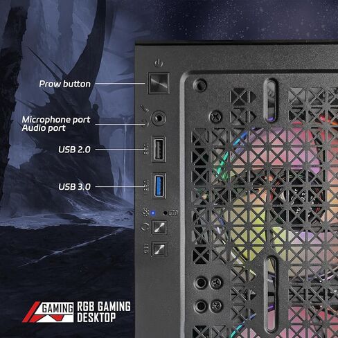 كمبيوتر سطح المكتب STGAubron-Gaming PC-RX 560 4GB-Intel i7 Xeon E5 3.0 جيجا هرتز - 16 جيجا رام - 512 جيجا SSD WiFi BT-5.0، W10H64، RGB Fanx3، لوحة مفاتيح RGB وماوس ولوحة ماوس - برج كمبيوتر للألعاب، والبث in Kuwait