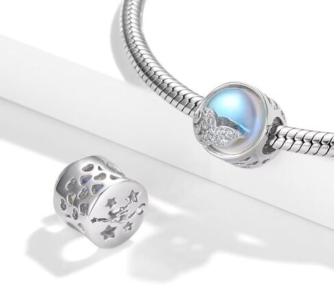 925 فضة استرليني ريش ملاك الجناح شكل قلب سحر الخرزة صالح الأوروبي سوار قلادة in Kuwait