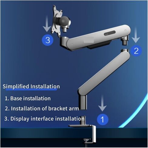 حامل مكتب Arm Arm Stand 17 " - 34" وزن يصل إلى 19.8 رطل (9 كيلوغرام) شاشة حامل قابل للتعديل 360 ° Rotation AM400B (ذراع مراقبة الفضة) in Kuwait