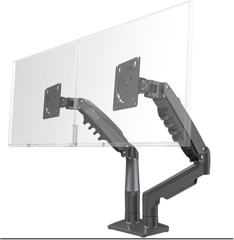 F160 Gas Spring 360 Degree Desktop 17" - 27" Dual Monitor Stand Arm Monitor Mount Bracket Each Holds 2-9kg(Black) in Saudi Arabia