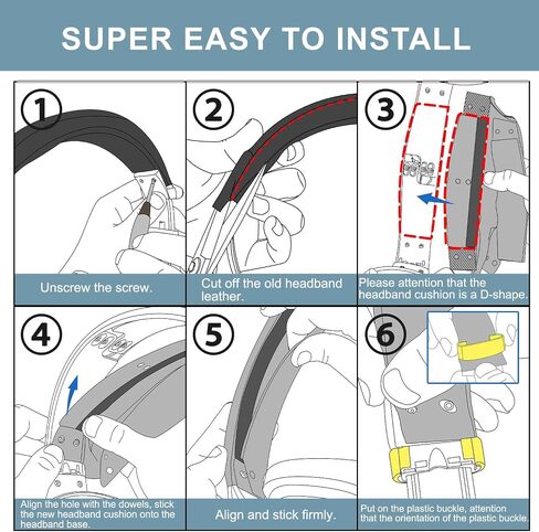 SOPROM Headband Kit Replacement for Sennheiser HD579/HD598/HD598SE/HD598CS/HD598SR/HD599/HD599SE Headphones, Replacement Headstrap Pad Repair Part(Black) in Kuwait