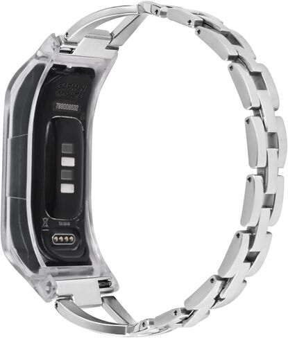 سوار مجوهرات C2D JOY متوافق مع أحزمة بديلة لتعقب Garmin Vivosmart 5 للنساء - فضي in Saudi Arabia