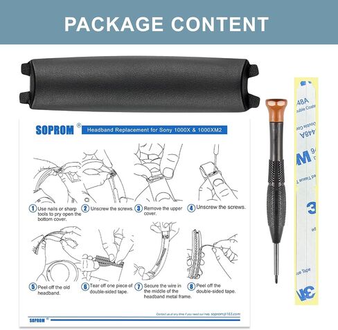 طقم وسادة headstrap استبدال SOPROM لـ Sony WH-1000XM2 (WH1000XM2) ، سماعات MDR-1000X (MDR1000X) ، تركيب DIY سهل (أسود) in Kuwait