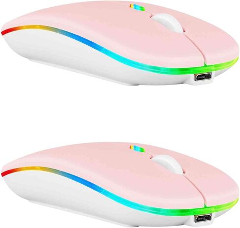 UrbanX Wireless Mouse 2 Pack for Google Pixel 9 Pro XL/9 Pro/9/9 Pro Fold/8a – Bluetooth 5.2 & 2.4GHz Rechargeable Laptop Mouse with USB Wireless Adapter, Ergonomic Computer Mouse. in Kuwait