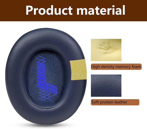 منصات الأذن البديلة ، المتوافقة مع سماعات الرأس JBL E65/Live 650/Live 660/Duet NC Over-Ear. جلد بروتين ناعم جديد جنبا إلى جنب مع رغوة ذاكرة عالية الكثافة ، وسادات الأذن البديلة (الأزرق) in Kuwait