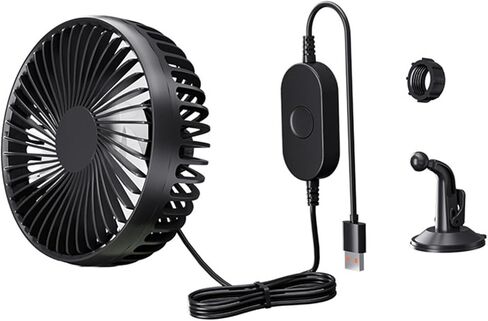 مروحة سيارة USB 12V 24V المحمولة Universal 3 سرعات مروحة الدورة الدموية القابلة للتعديل لسيارة Van Truck RV سيدان SUV ، الأخضر in Kuwait