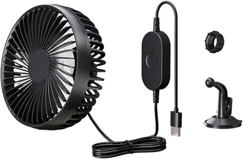 مروحة سيارة USB 12V 24V المحمولة Universal 3 سرعات مروحة الدورة الدموية القابلة للتعديل لسيارة Van Truck RV سيدان SUV ، الأخضر in Kuwait