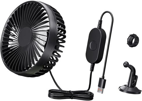 مروحة سيارة USB 12V 24V المحمولة Universal 3 سرعات مروحة الدورة الدموية القابلة للتعديل لسيارة Van Truck RV سيدان SUV ، الأخضر in Kuwait