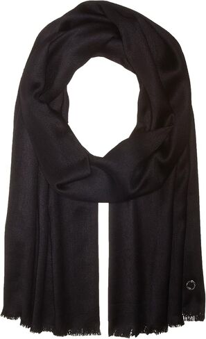 Calvin Klein Women's Solid Satin Feel Pashmina, Heathered Almond, One Size in Kuwait