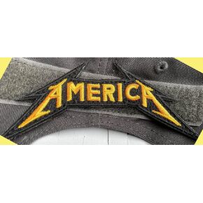 1" x 4" Die-Cut America Morale Patch - Heavy Metal Black and Orange