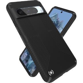 Speck Google Pixel 8 Pro Case - Drop Protection Grip - Scratch Resistant, Soft Touch Phone Case for Google Pixel 8 Pro - Presidio2 Grip Black/Slate Grey/White