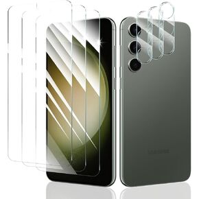 Screen Protector and Camera Lens Protector for Samsung Galaxy S23+/S23 Plus, Double Shatterproof HD Tempered Glass Film, [9H Hardness][Impact-Protection][Anti-Scratch], 3-Pack Each