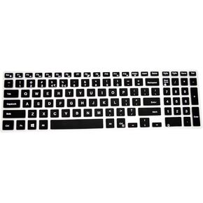 Black Ultra Thin Silicone Gel Keyboard Cover for Dell Inspiron 15 5000 Series 15.6" Laptop with Application Kit (Please Compare Keyboard Layout and Model)
